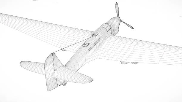 istock 3D illustration. Mesh of the historic Soviet aircraft Ant-25 1358007812