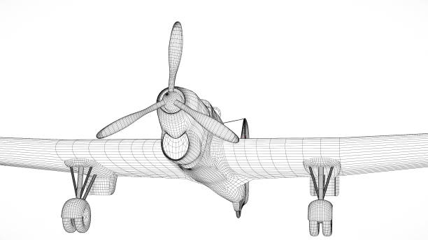 istock 3D illustration. Mesh of the historic Soviet aircraft Ant-25 1358007814
