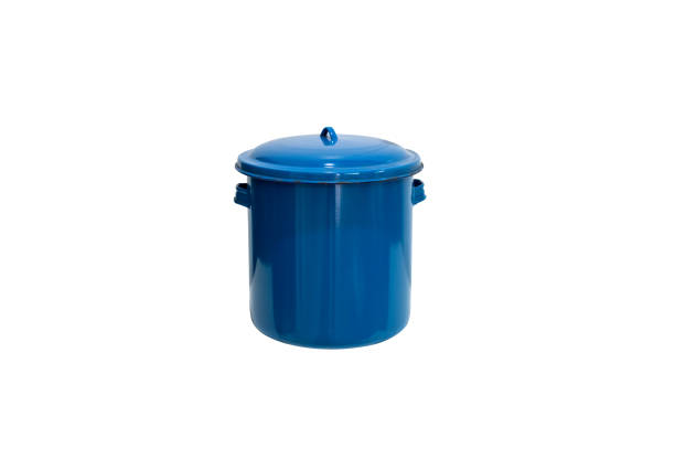 istock Vintage blue cooking pot  isolated on white background 1358011890