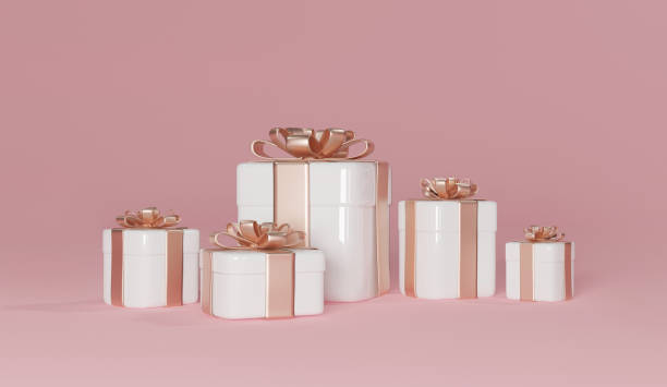 istock 3d rendering gift boxes podium pedestal on pink background for advertising product design with place for text 1358012068