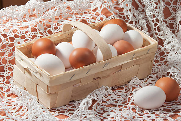 Ovos no recipiente - fotografia de stock