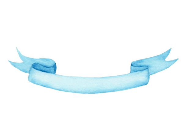 istock blue ribbon watercolor for design, blue silk ribbons isolated on white background 1358014540