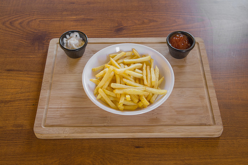 hot fried potatoes on plate