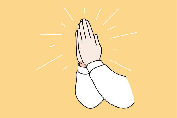 ilustrações, clipart, desenhos animados e ícones de oração religião e conceito de espiritualidade - prayer position illustrations