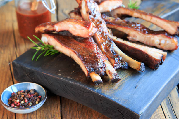 istock delicious spareribs on wooden board 1358032190