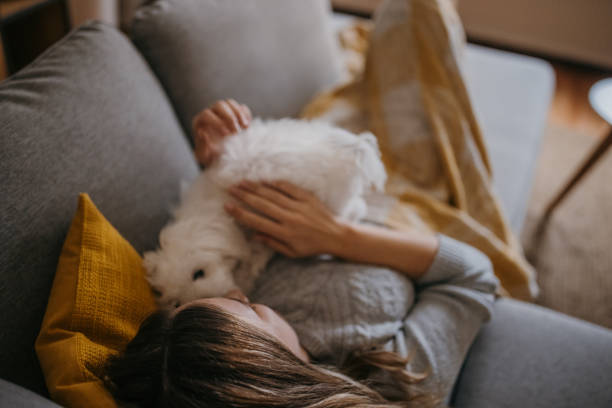 istock Woman playing with puppy 1358033168