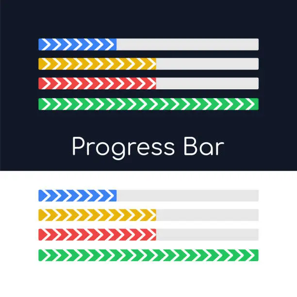 Vector illustration of Download status of the application, files. Progress bar. User interface for the website and application. Vector illustration.