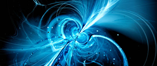 istock Blue glowing spinning neutron star in space abstract background 1358036377