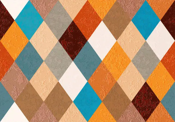 Vector illustration of seamless   rhomb   patchwork  grunge  pattern