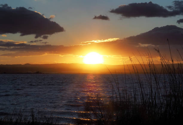 istock Sunset over the salt lake 1358037724