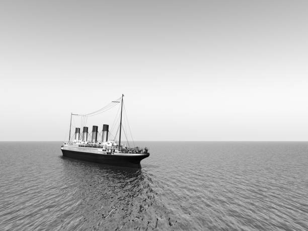 Historic passenger ship Titanic on the high seas stock photo