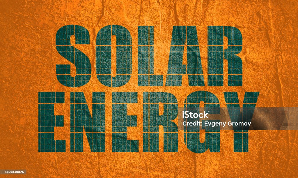 Solar Panel Text Style Solar Energy Text Made Of Blue Solar Panel Stock Illustration ...