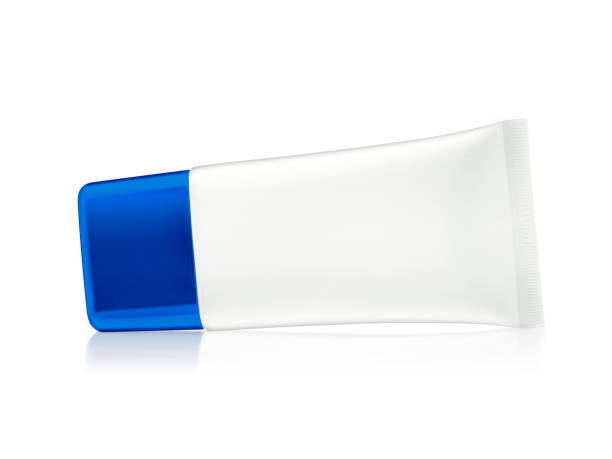 istock White glossy plastic tube for medicine or cosmetics - cream 1358043708