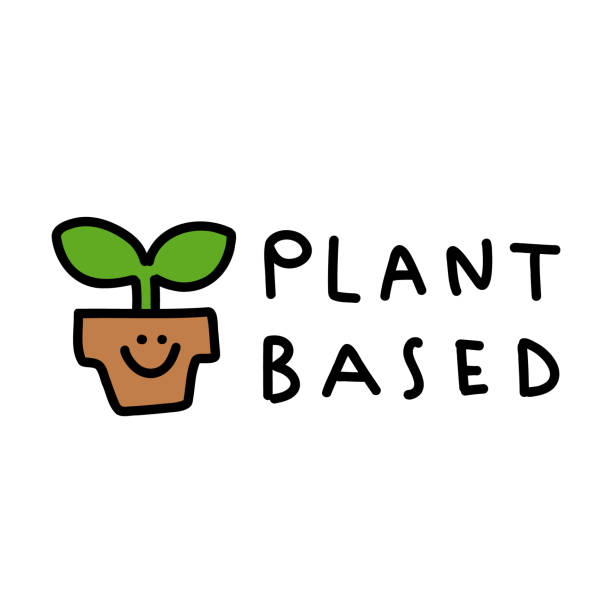 illustrazioni stock, clip art, cartoni animati e icone di tendenza di 100% caratteri vegetali (plant based) - eco tourism