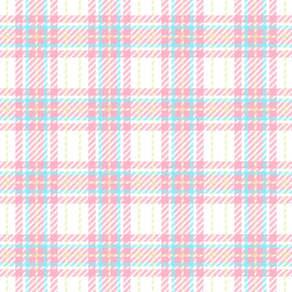Pink and blue color Seamless tartan pattern vector fabric texture plaid background