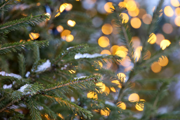 istock Christmas decorations on a city street 1358055621