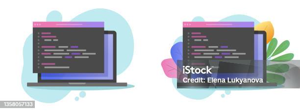 Pemrograman Vektor Kode Php Pada Layar Komputer Atau Pengkodean Html ...