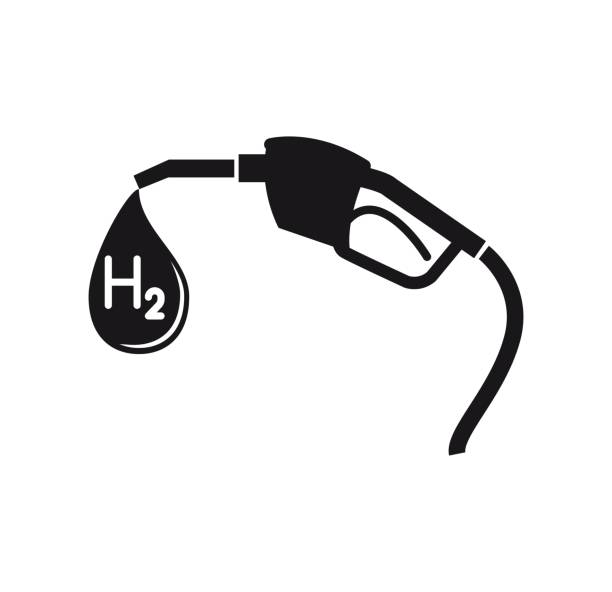 ilustrações de stock, clip art, desenhos animados e ícones de hydrogen filling station icon - gasoline electricity biofuel car