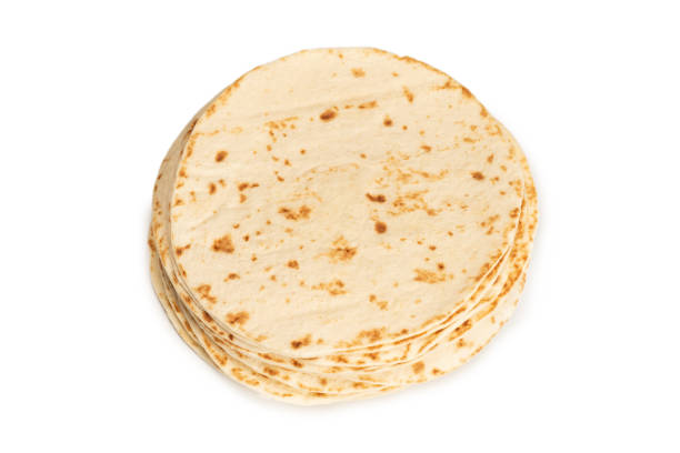 istock Grilled pitta bread isolated on white background. 1358061656