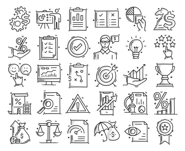 Business Related Objects and Elements. Hand Drawn Vector Doodle Illustration Collection. Hand Drawn Icons Set. Business Related Objects and Elements. Hand Drawn Vector Doodle Illustration Collection. Hand Drawn Icons Set. entrepreneur drawings stock illustrations