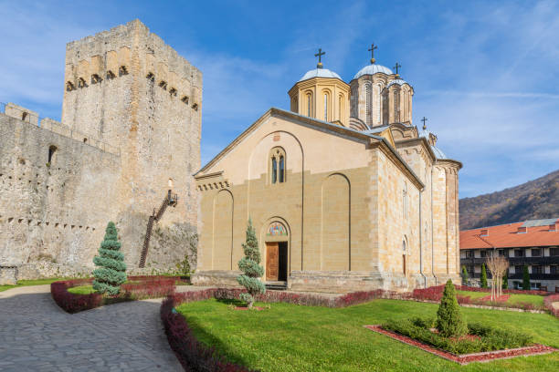 Free picture: monastery, Serbia, church tower, medieval, architectural ...
