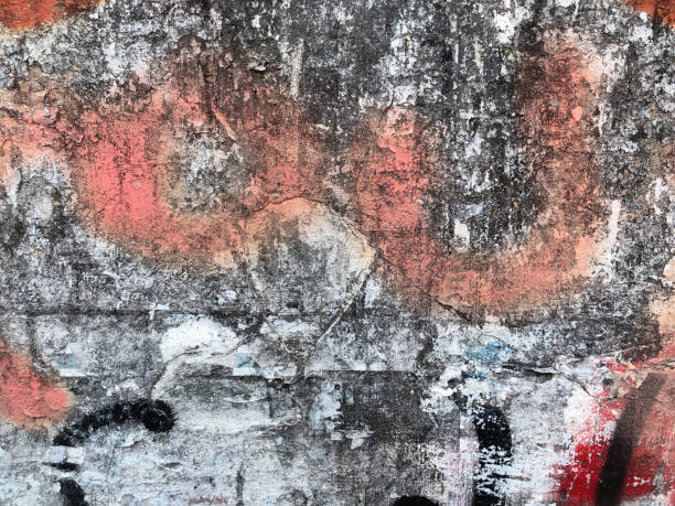 istock Grunge dirty texture empty wall with torn paper. Abstract background. 1358071887