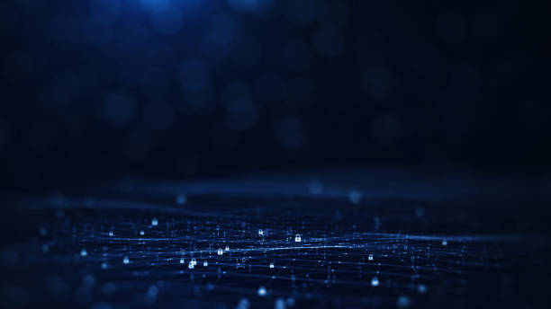 istock Data protection background is a concept in cybersecurity and privacy technology. Small padlock binary polygons that act as connectors to each other. with dark blue background. 1358072057