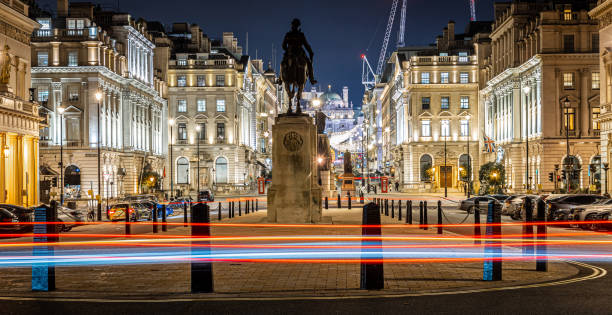 The Christmas view of Picadilly circus and its surroundings in London stock photo