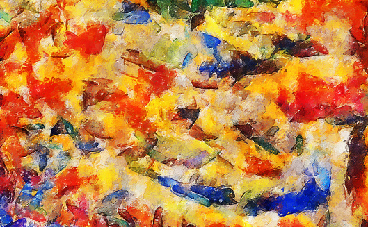 Abstract colorful  background with brushstrokes of texture painted.
