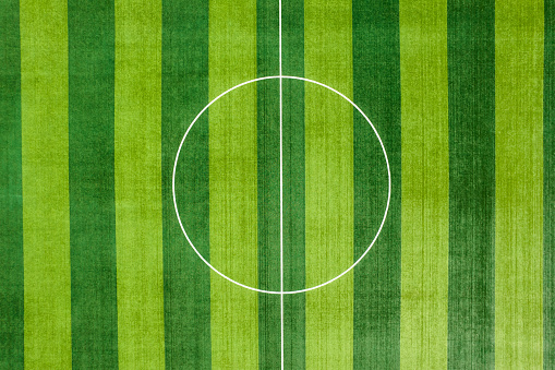Aerial view of soccer field