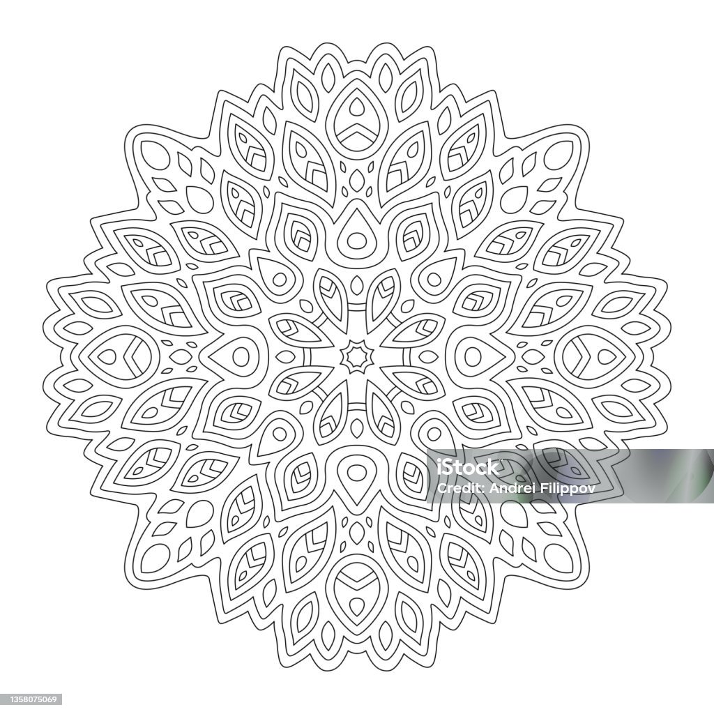 Line Drawing Pattern Coloring Line Art For Coloring Book With Single Pattern Stock Illustration ...