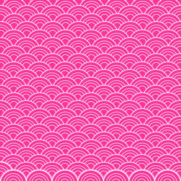 Pink of Japanese wave background. Seamless wave pattern.