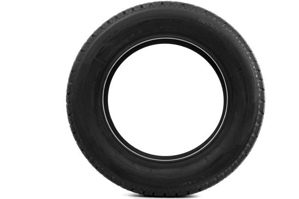 istock round car tire on white wall background 1358075791