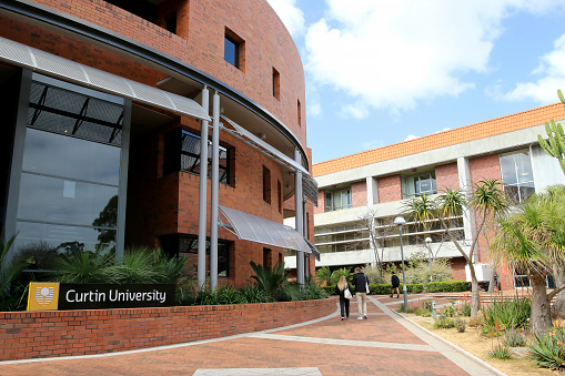 Perth, Australia - August 27 2021: Building at Curtin University Bentley Campus, Western Australia