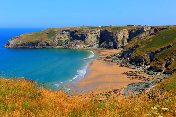 istock Trebarwith Cornwall beach in South West England 1358080086