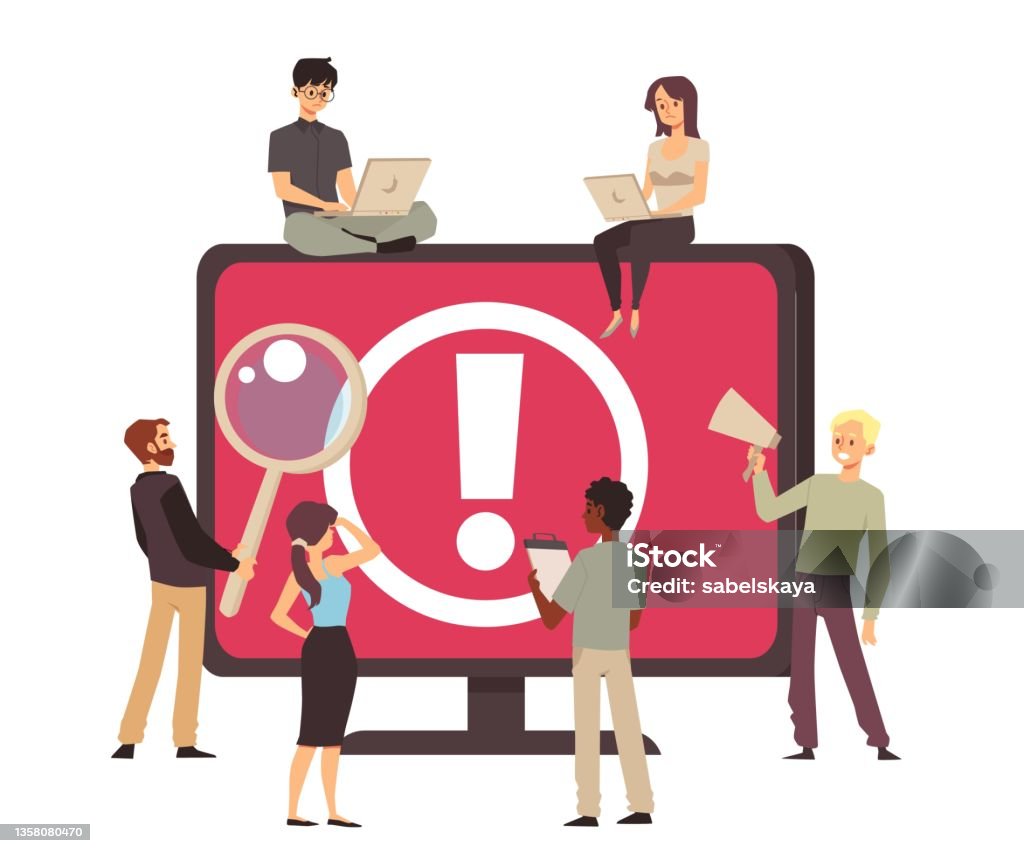 Computer System Error And Software Failure Flat Vector Illustration ...
