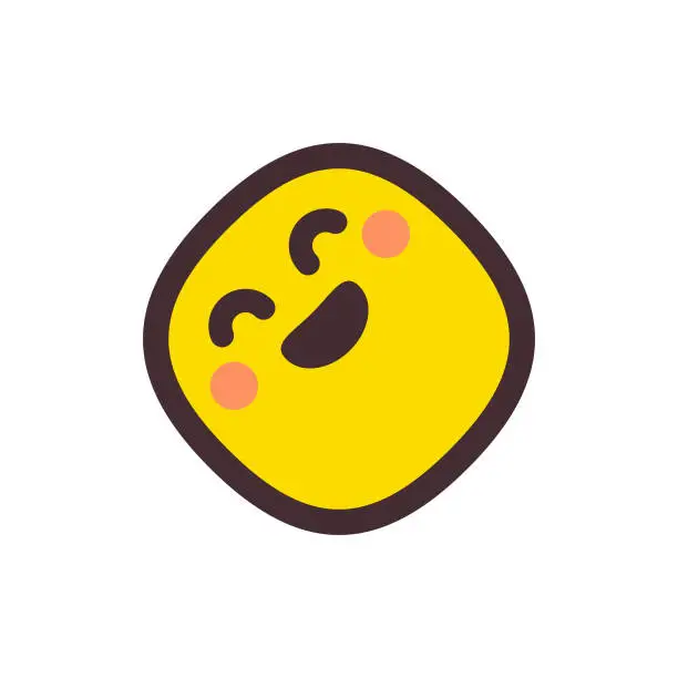 Vector illustration of Emoticon blob shape line art