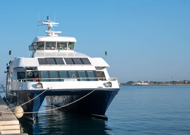 istock Large catamaran at the marina. 1358084699
