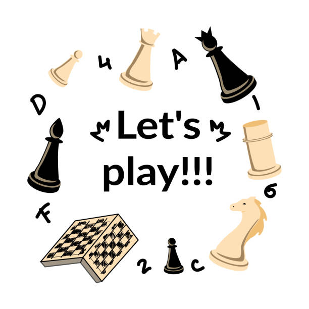 Hand-drawn set of cartoon chess game, chess pieces. Doodle sketch style. Vector illustration.