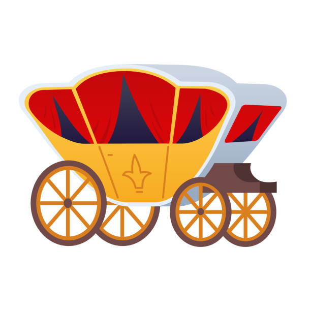 Royal carriage - modern flat design style single isolated object vector art illustration