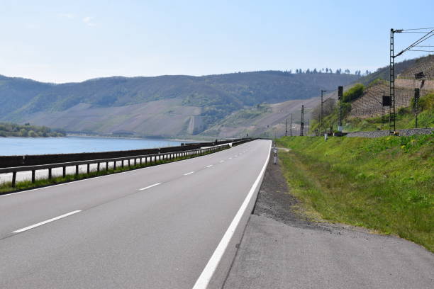 istock Rhine valley waterfront road in spring 1358089354