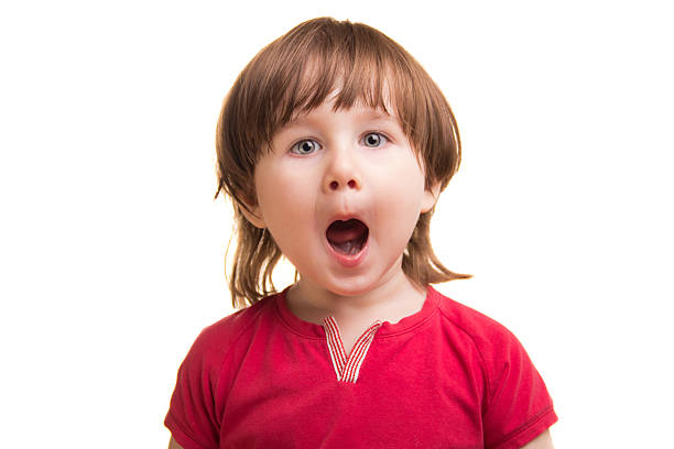 istock Joyful boy in a bright red T-shirt 135808944