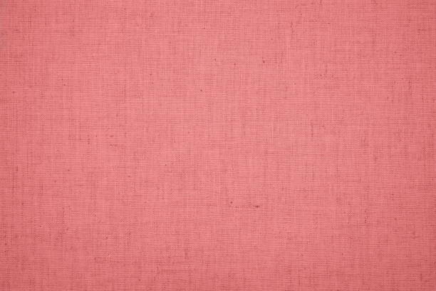 Pink linen fabric texture background. stock photo