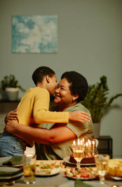 istock Happy Grandma Celebrating Birthday 1358090910