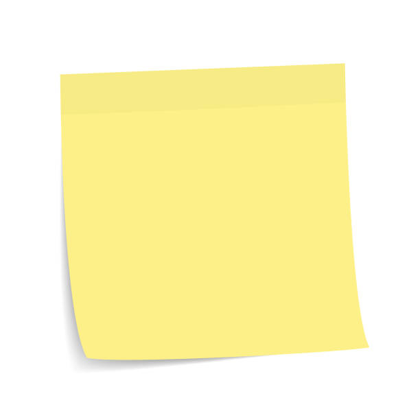 illustrazioni stock, clip art, cartoni animati e icone di tendenza di nota - adhesive note note pad message pad yellow
