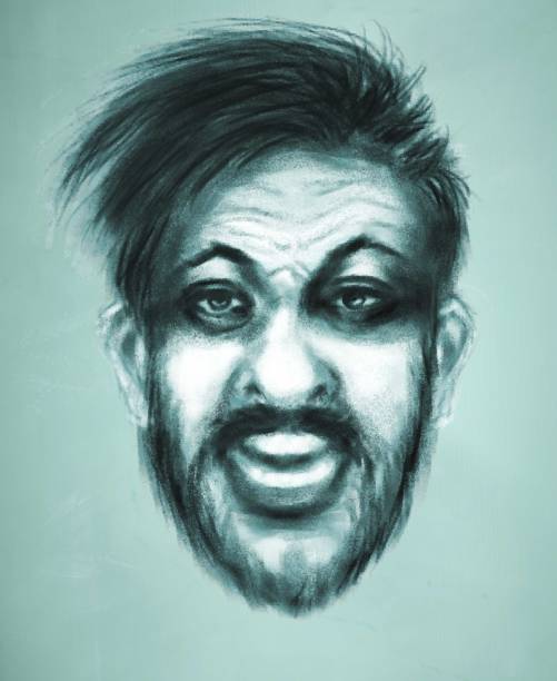 istock Illustration of a man symbolizing anger, intolerance, aggression. Made in the technique of pastels 1358096133