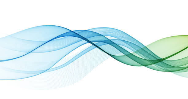 벡터 추상 흐르는 웨이브 라인 배경입니다. 프레젠테이션을 위한 디자인 요소입니다. 웹 사이트 템플릿 - backgrounds blue business abstract stock illustrations