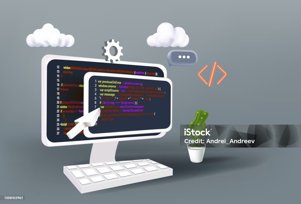 Website Programming And Coding Web Development And Coding Stock ...