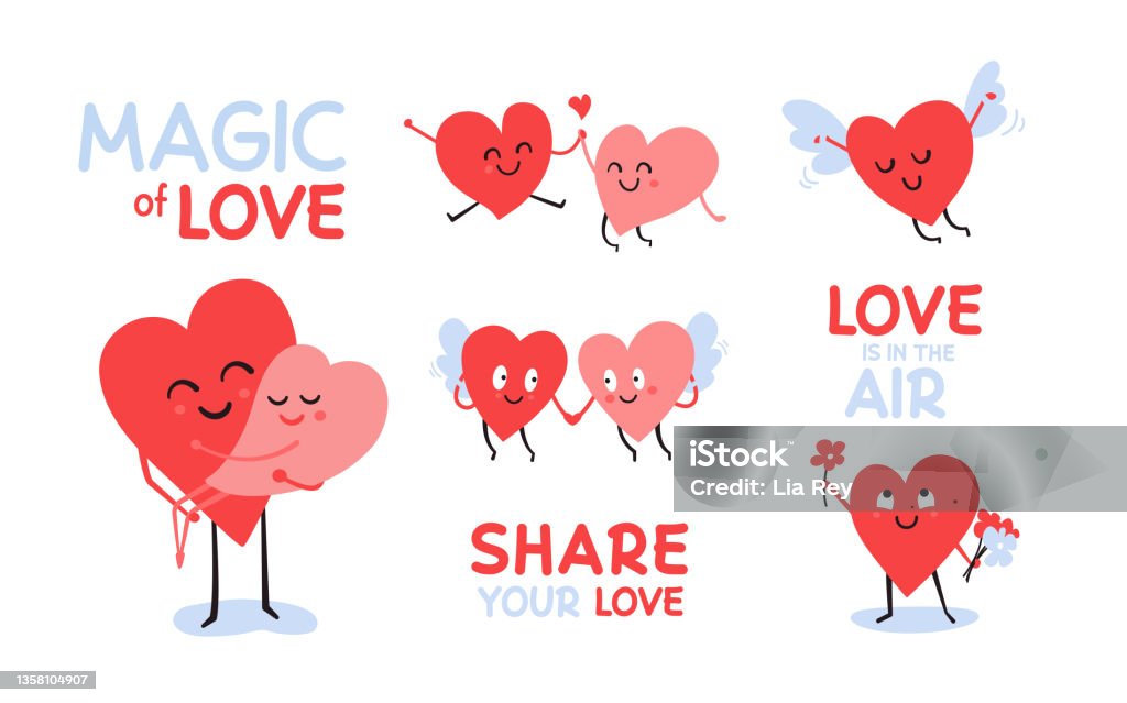 Ilustración de Conjunto De Lindos Personajes De Corazón De San Valentín Ilustraciones Vectoriales De Pareja Enamorada Dos Corazones Concepto De Parejas Románticas Ángel Volador De Dibujos Animados El Amor Está En El Ilustración de Conjunto De Lindos Personajes De Corazón De San Valentín Ilustraciones Vectoriales De Pareja Enamorada Dos Corazones Concepto De Parejas Románticas Ángel Volador De Dibujos Animados El Amor Está En El