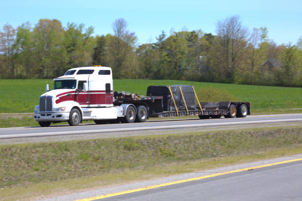 istock Semi-truck on highway working. 1358105157